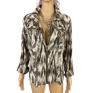 Chicos Print Zenergy Jacket | New!